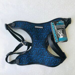 Dawgknit Adjustable Flex Knit Dog Harness  Blue/ Black Size: L